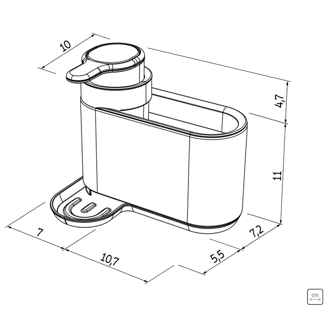 Dispensador de lavavajilla y porta esponja