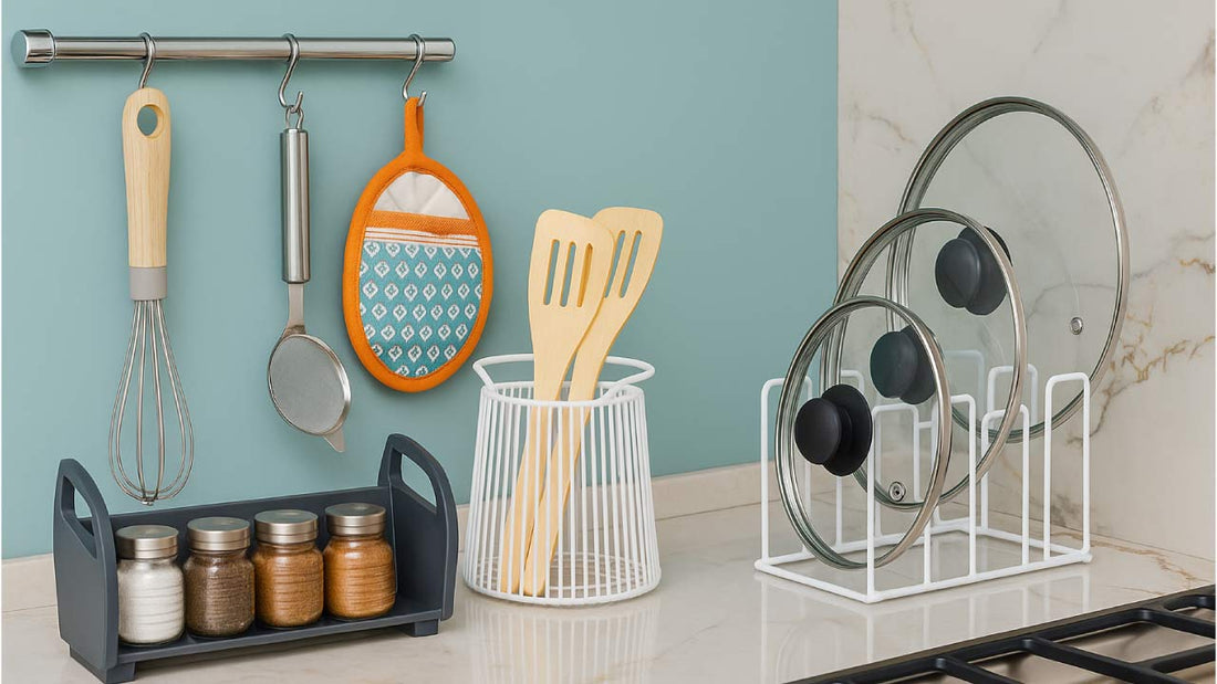 Zona de cocción organizada: Tips para mantener cucharones, condimentos y tapas a la mano