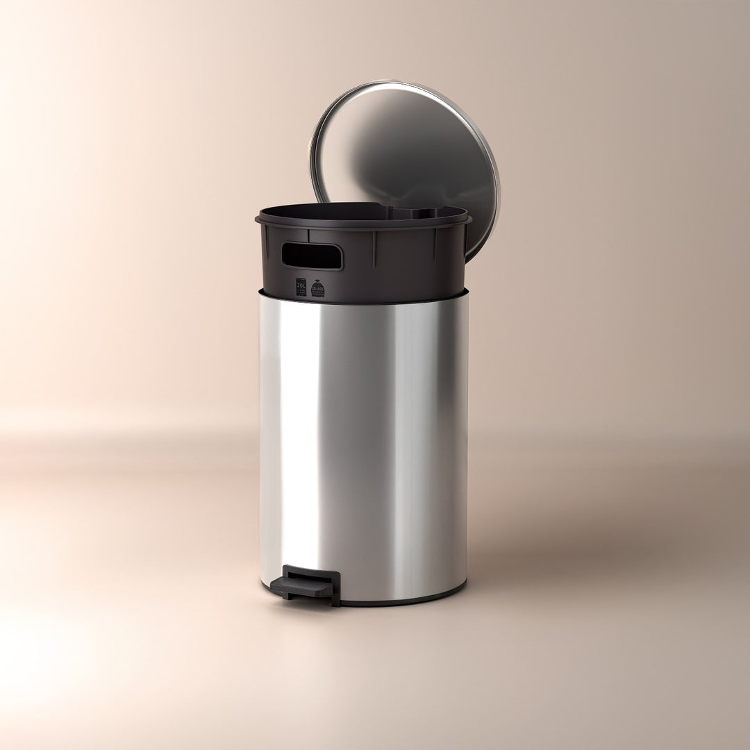 Basurero de acero con pedal