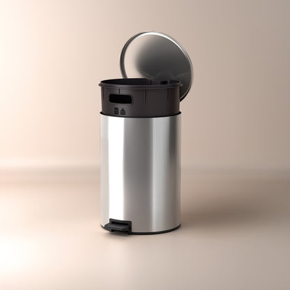 Basurero de acero con pedal