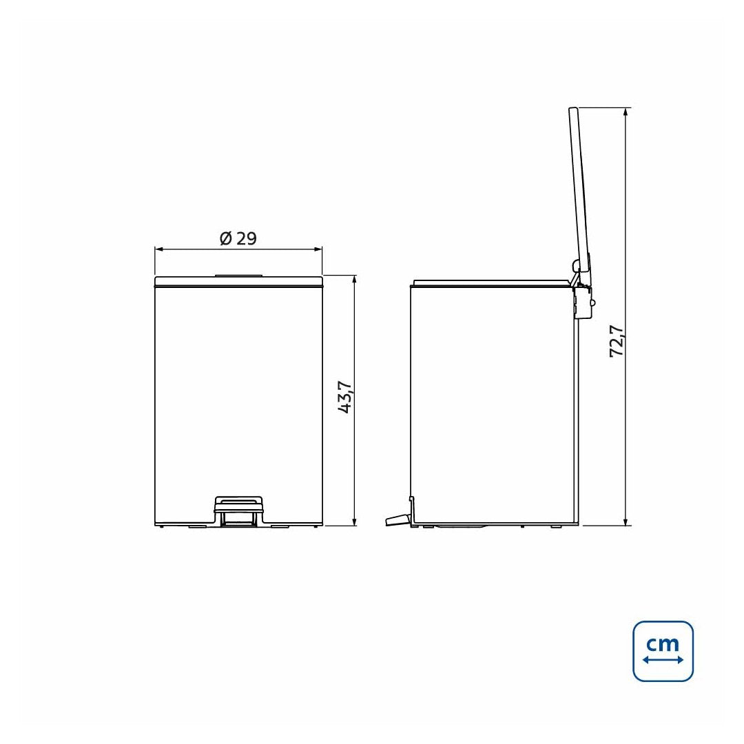 Basurero de acero con pedal