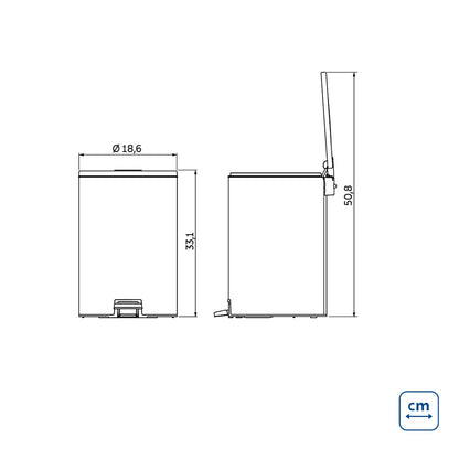 Basurero de acero con pedal