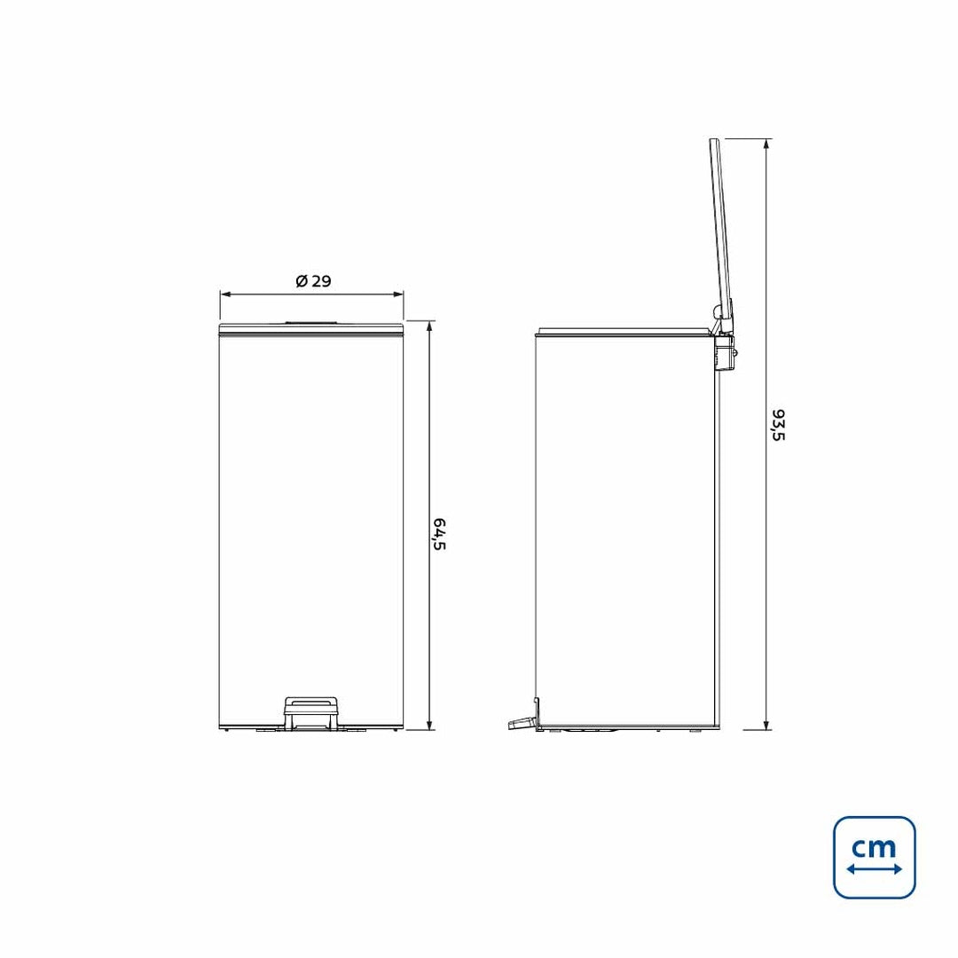 Basurero de acero con pedal