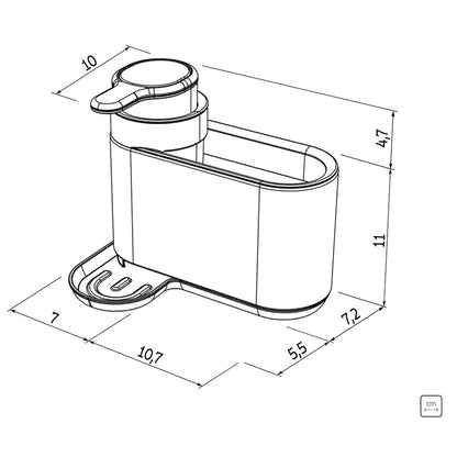 Dispensador de lavavajilla y porta esponja