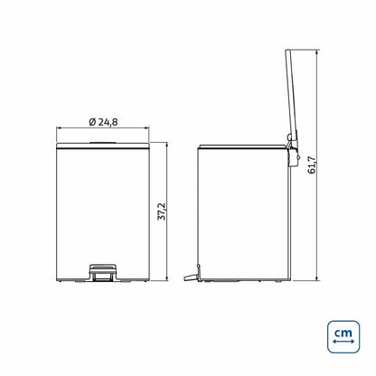 Basurero de acero con pedal