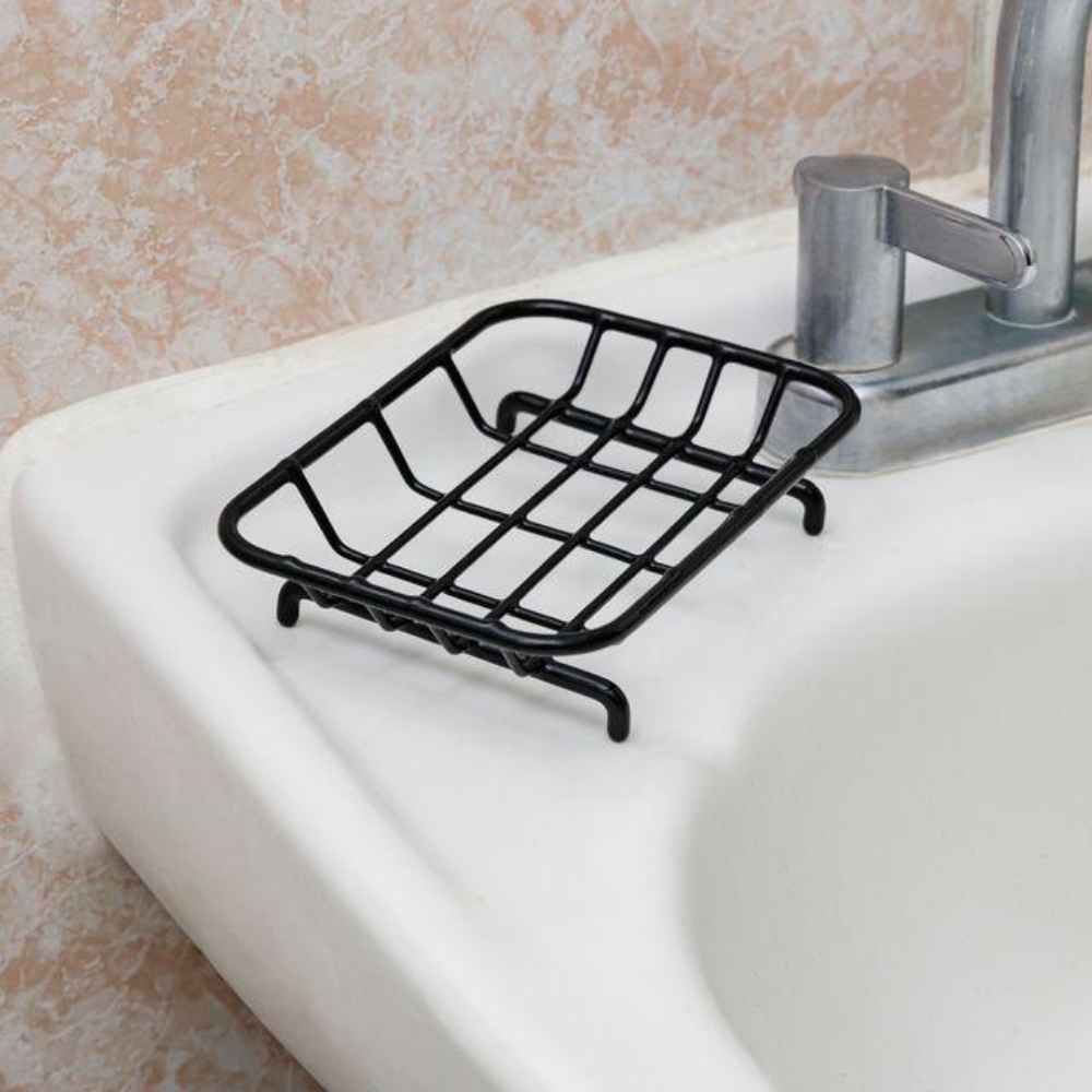 Porta jabón o esponja en color negro para lavadero de baño