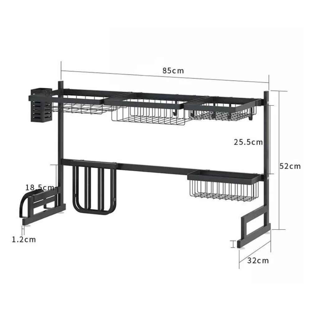 medidas del Rack escurridor de vajilla sobre lavadero