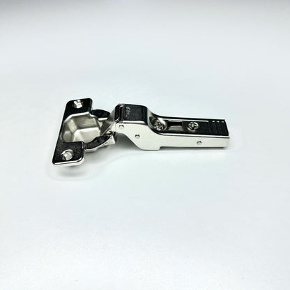 Bisagra central sin muelle abierta, vista lateral sobre fondo claro