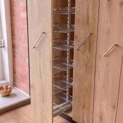 Despensa extraíble de 6 niveles módulo 40 cm vacía y extraída de un mueble alto