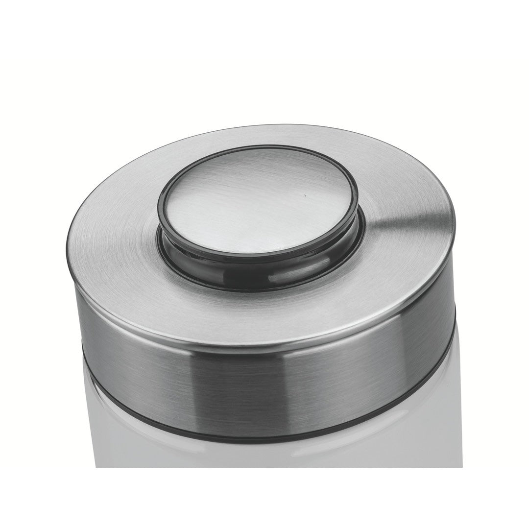 Pote de vidrio con tapa de acero