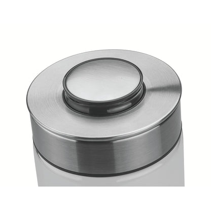 Pote de vidrio con tapa de acero