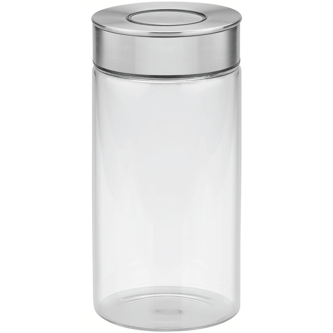 Pote de vidrio con tapa de acero