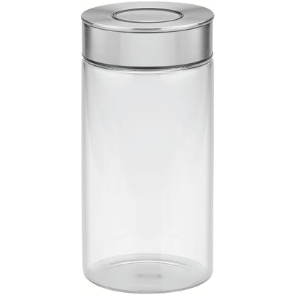 Pote de vidrio con tapa de acero