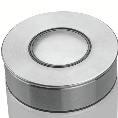 Pote de vidrio con tapa de acero