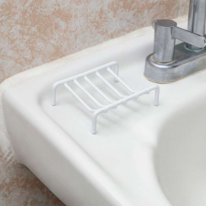 Porta jabón o esponja en color blanco para lavadero de baño