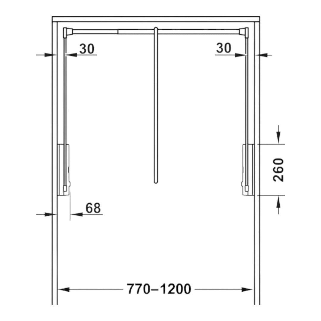 Tubo abatible para closet 002