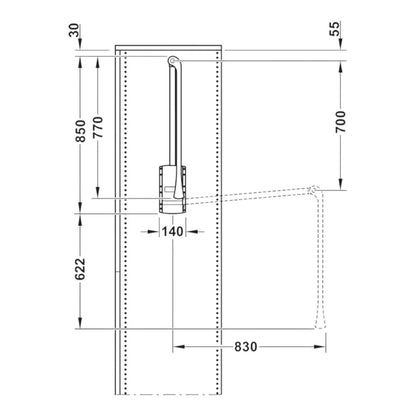 Tubo abatible para closet 002